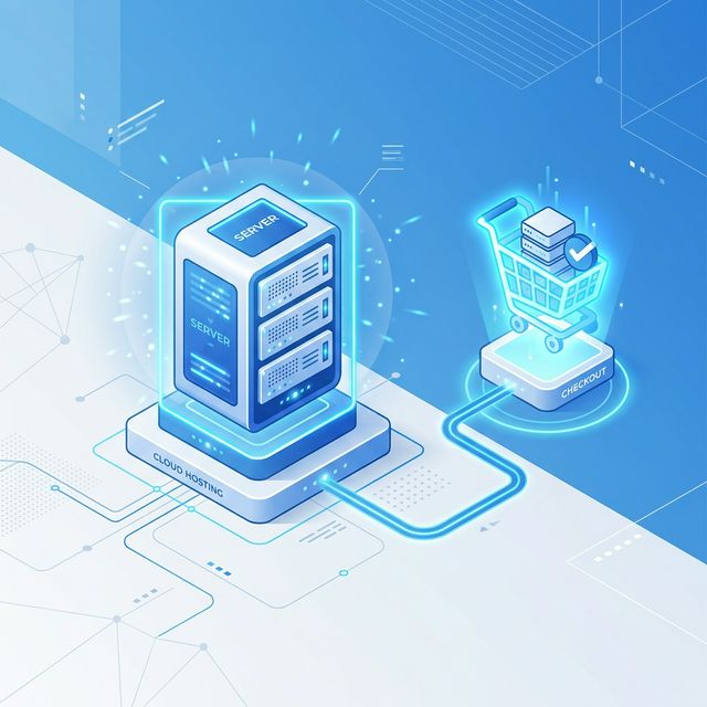 Step 1: Selecting a cheap WordPress web hosting package using a glowing checkout online cart